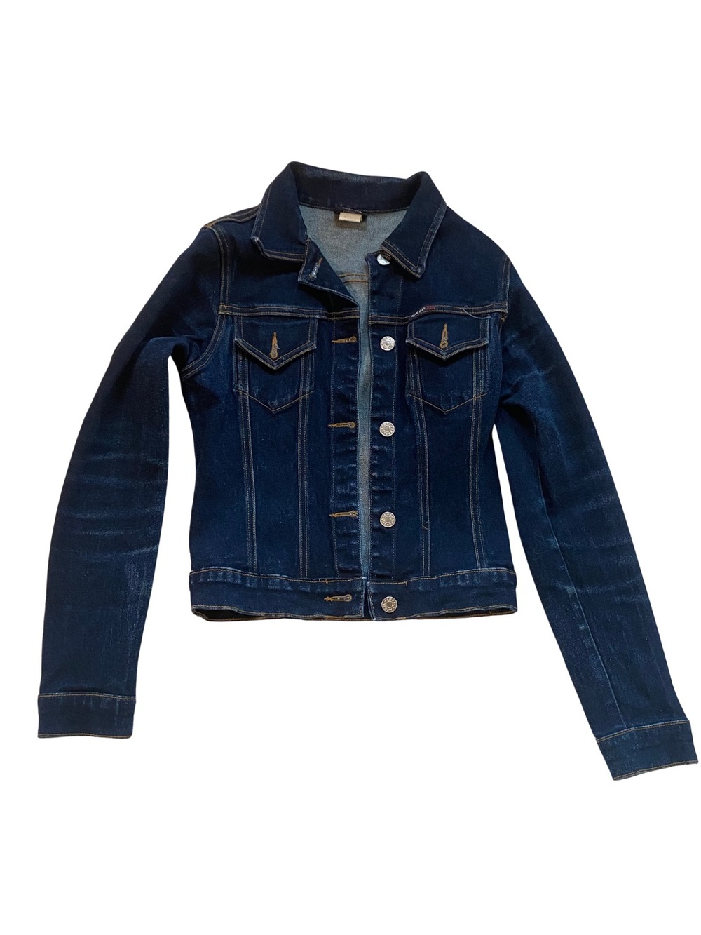 Angel Dark Blue Denim Jacket with Red Brand Tag